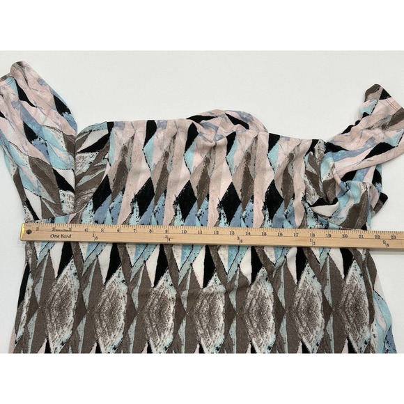 Easywear Chicos Womens Size 2 (L) Pink Multi Color Open Front Cardigan Abstract - Picture 9 of 10